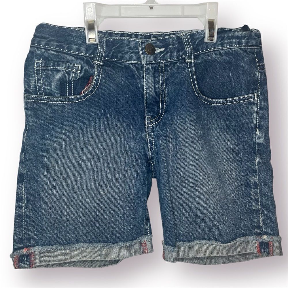 Crazy 8 Blue Denim Shorts Bermuda Cuffed Hem Five Pocket Design Jean Shorts 12